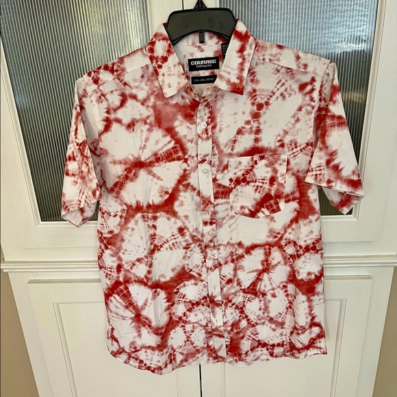 Courage brand tie-dye pattern button down shirt - Picture 2 of 6
